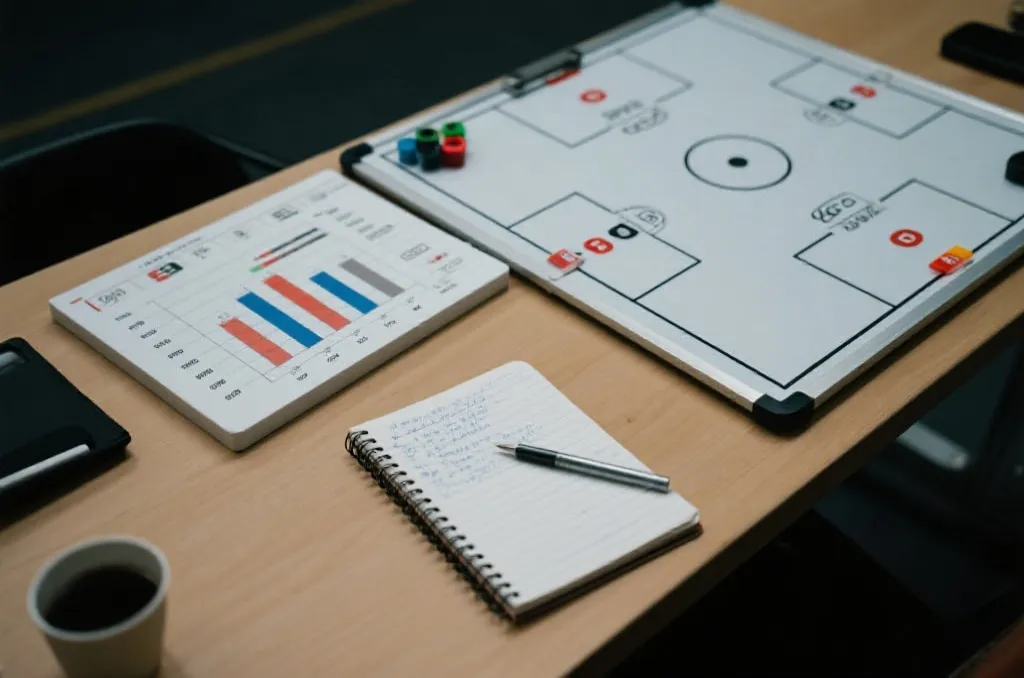 战术板与数据图表的复盘场景